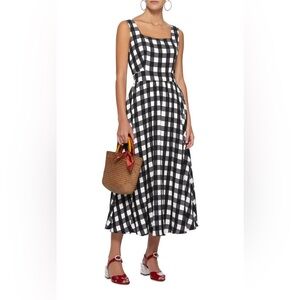 Temperley London Black and White Gingham Midi “Stirling” Dress